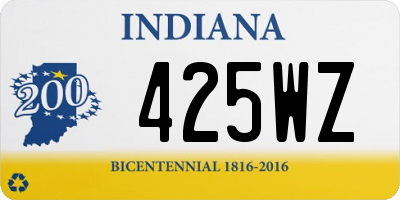 IN license plate 425WZ