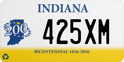 IN license plate 425XM