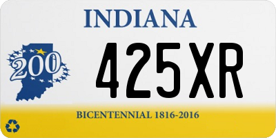 IN license plate 425XR