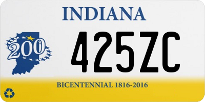 IN license plate 425ZC