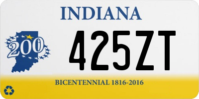 IN license plate 425ZT