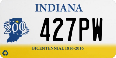 IN license plate 427PW