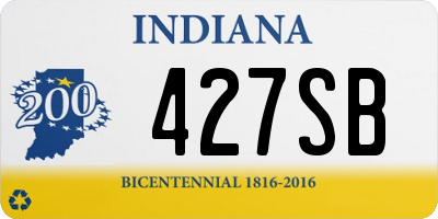 IN license plate 427SB