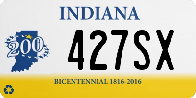 IN license plate 427SX