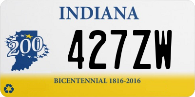 IN license plate 427ZW