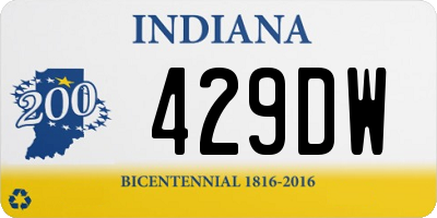 IN license plate 429DW