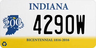 IN license plate 429OW