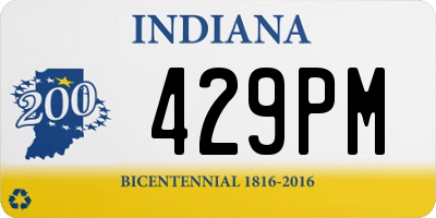 IN license plate 429PM