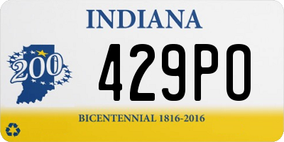 IN license plate 429PO