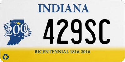 IN license plate 429SC