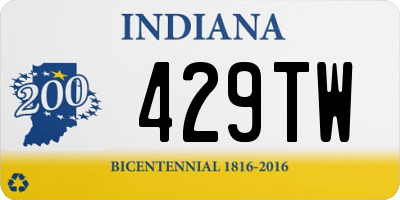 IN license plate 429TW