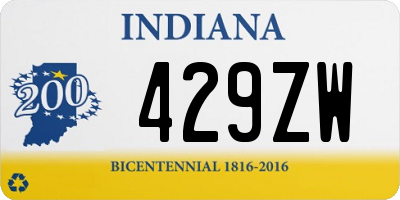 IN license plate 429ZW