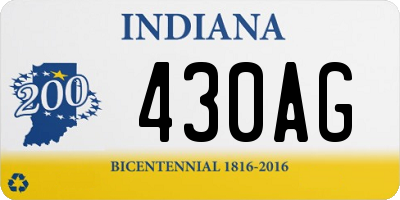 IN license plate 430AG