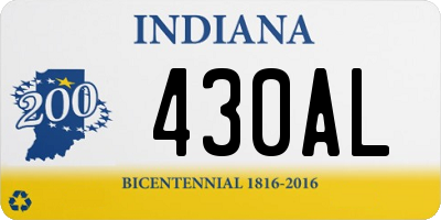 IN license plate 430AL