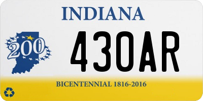 IN license plate 430AR