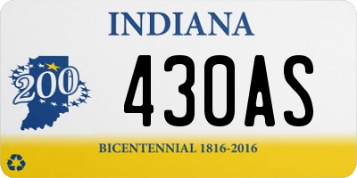 IN license plate 430AS