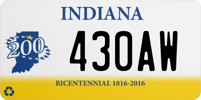 IN license plate 430AW