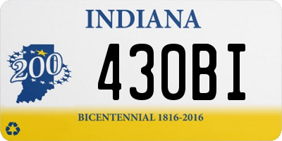 IN license plate 430BI