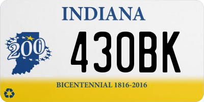 IN license plate 430BK