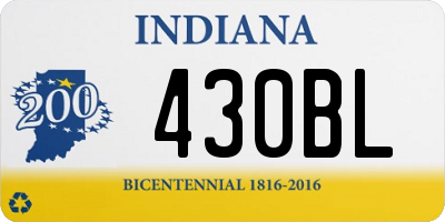 IN license plate 430BL