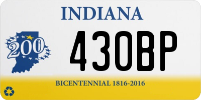 IN license plate 430BP