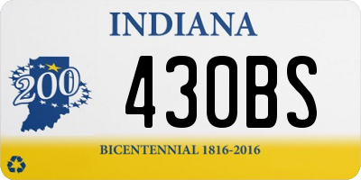 IN license plate 430BS