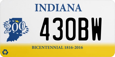 IN license plate 430BW