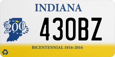 IN license plate 430BZ