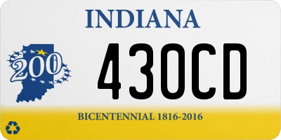 IN license plate 430CD