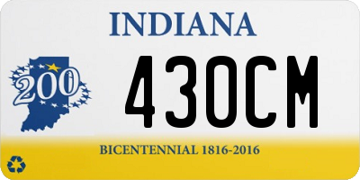 IN license plate 430CM