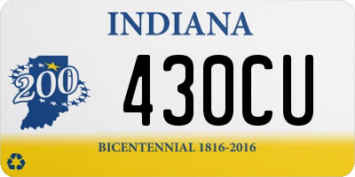 IN license plate 430CU