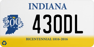 IN license plate 430DL