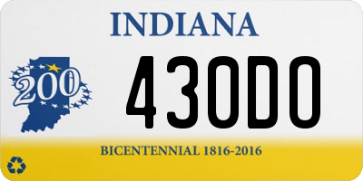 IN license plate 430DO