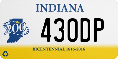 IN license plate 430DP