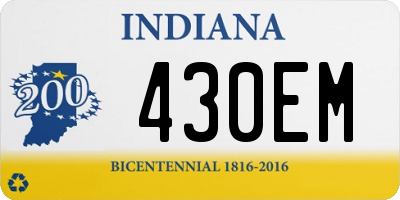 IN license plate 430EM