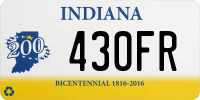 IN license plate 430FR