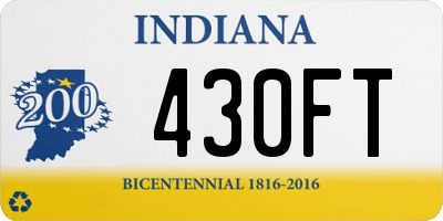 IN license plate 430FT