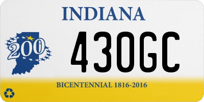 IN license plate 430GC