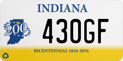 IN license plate 430GF