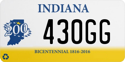 IN license plate 430GG