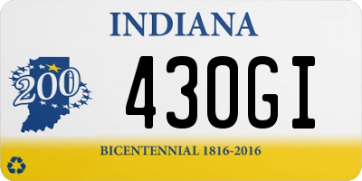 IN license plate 430GI