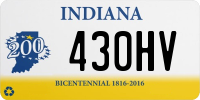 IN license plate 430HV