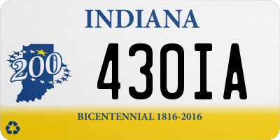 IN license plate 430IA