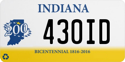 IN license plate 430ID