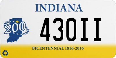 IN license plate 430II