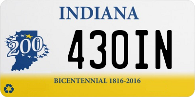 IN license plate 430IN