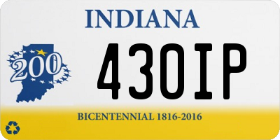 IN license plate 430IP