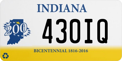 IN license plate 430IQ