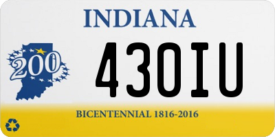 IN license plate 430IU
