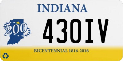 IN license plate 430IV